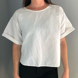 Apiece Apart coated fabric top in white
